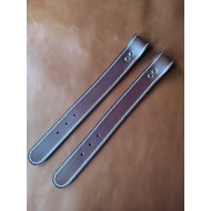 Hymer - Leather Drop Down Bed Straps - Dark Brown - Pair